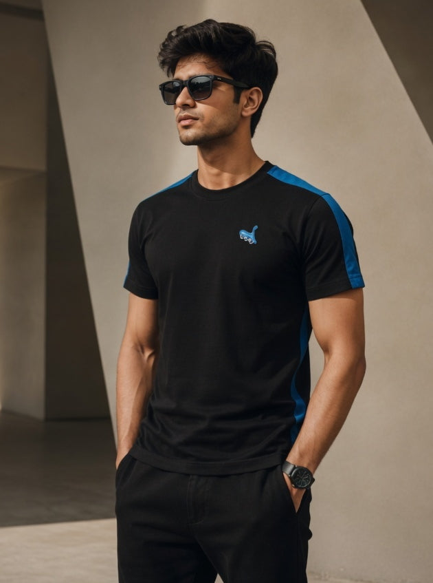 SHBZ Premium Black Cotton T-Shirt for Men | Modern Fit Luxury Casual Wear