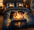 Enchanted Love 7D Premium Neon-Vibe Double Bedsheet