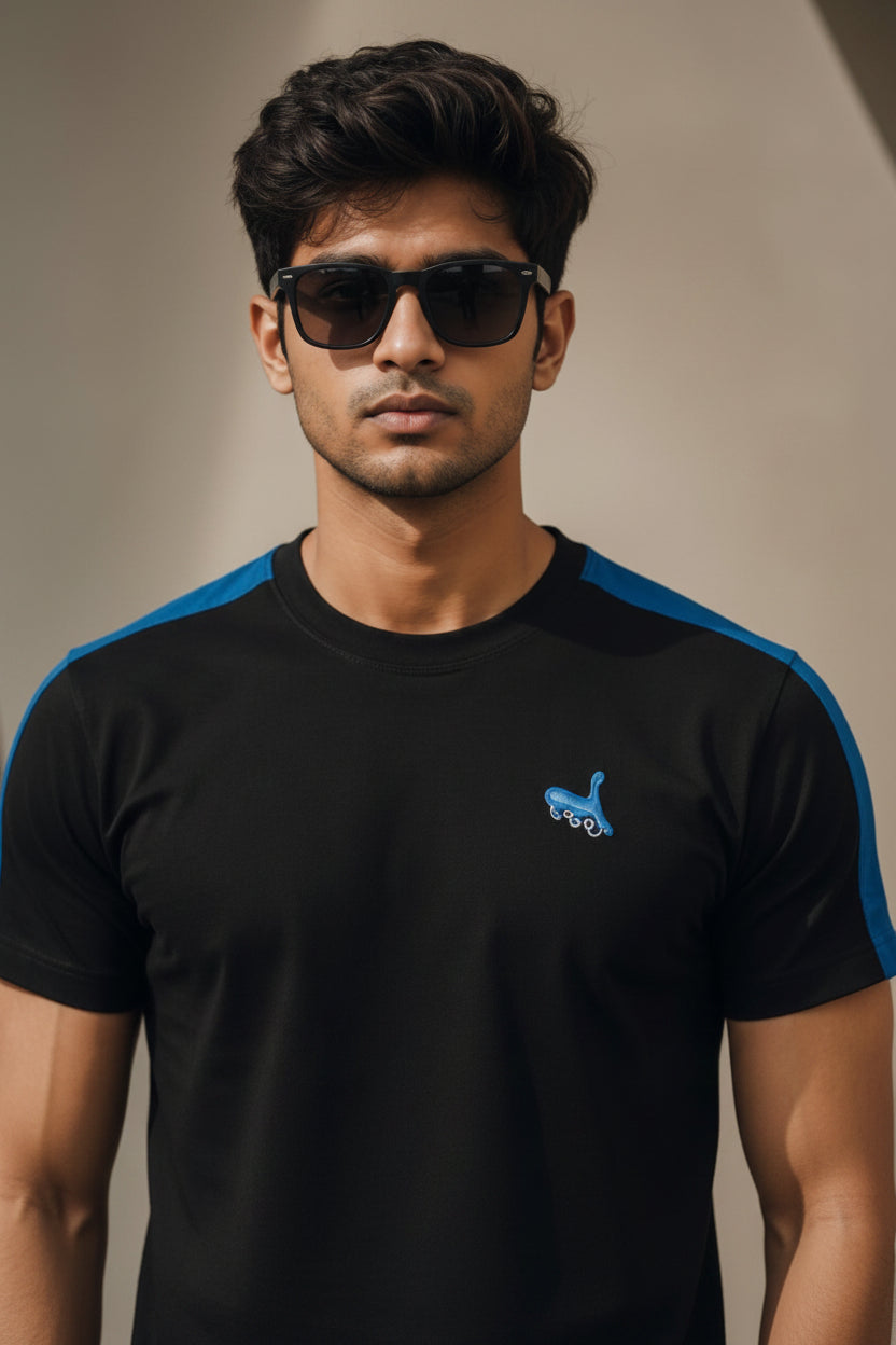 SHBZ Premium Black Cotton T-Shirt for Men | Modern Fit Luxury Casual Wear